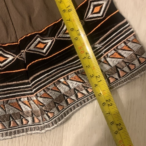 Hale Bob Emmeline‎ Embroidered Tunic mini Dress size S olive green - Picture 4 of 10